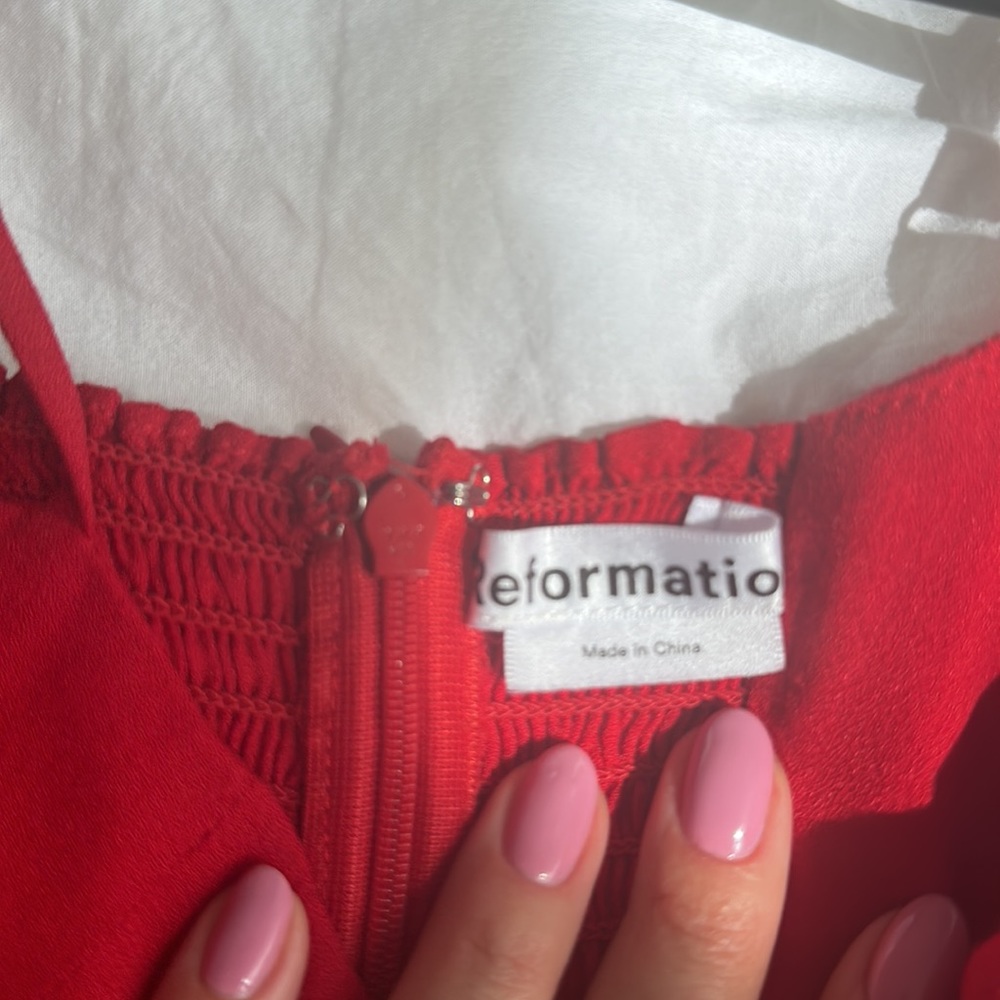 Reformation Babe Dress in Cherry, Size: 0 - Picture 5 of 6